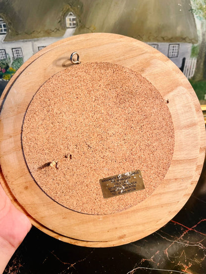 Vintage WWII Spitfire Fighter Plane Collector Plate – Handmade Wooden Frame England