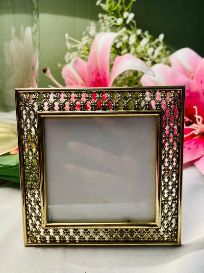Vintage Gold Lattice Photo Frame – 4 Inch
