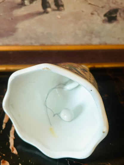 Vintage English Porcelain Table Bell – Floral Design