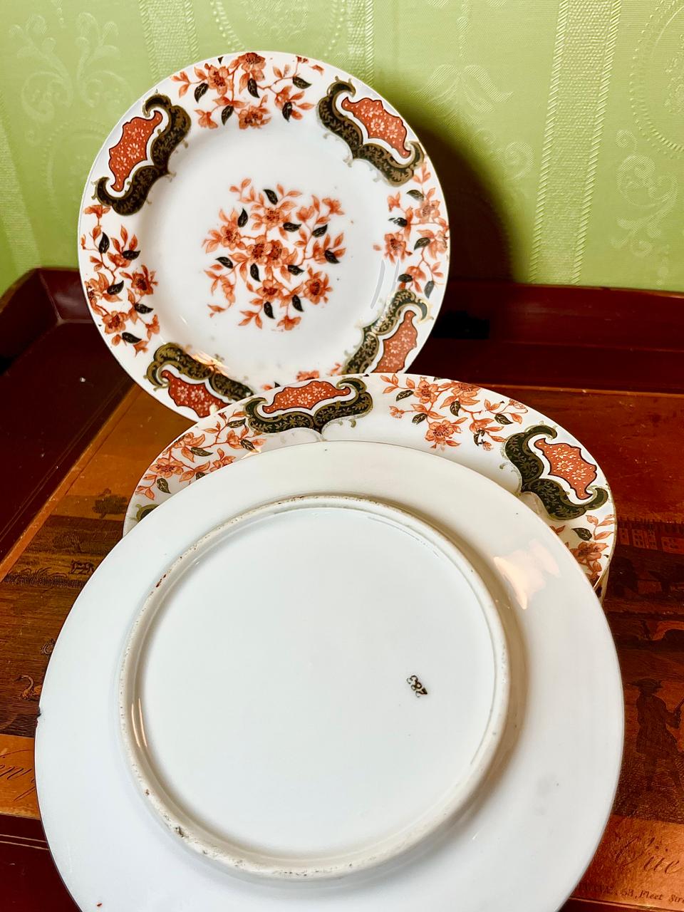 Floral Brown & Cream Ceramic Plate Set – 5 Pieces