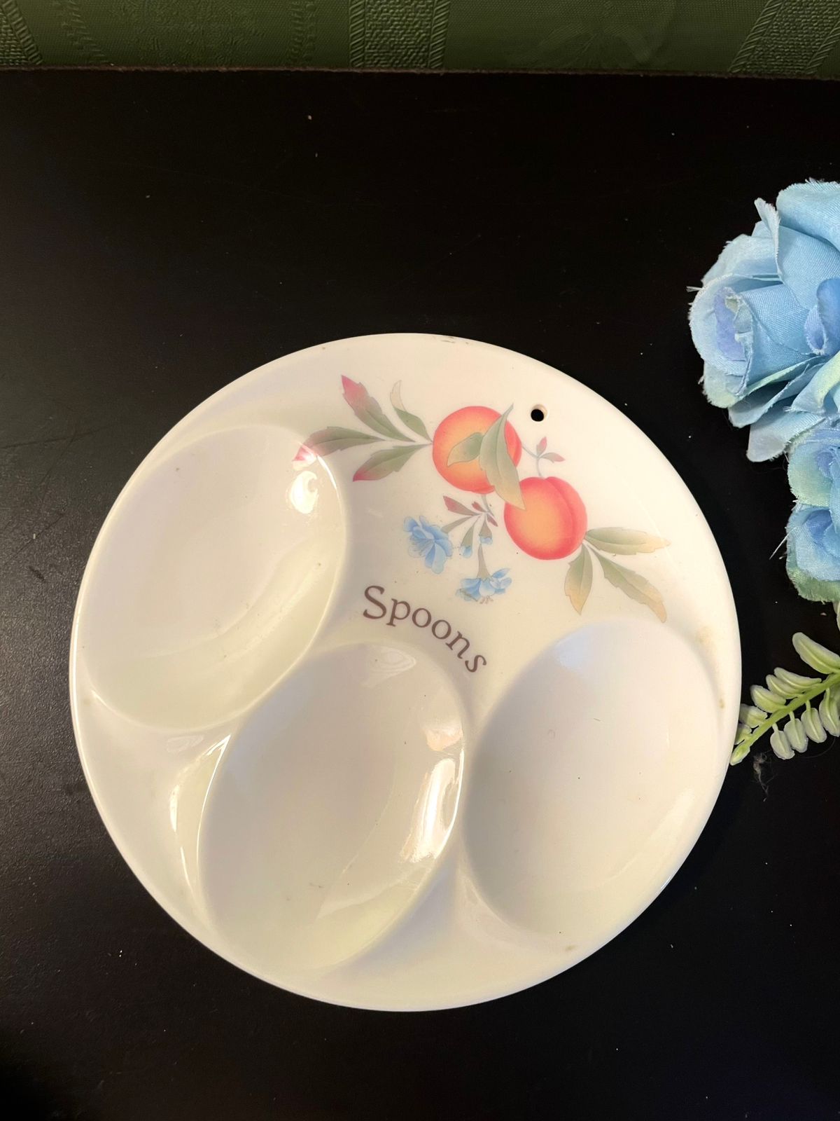Vintage Ceramic Tea Bag & Spoon Holder  – Kitchen Organiser