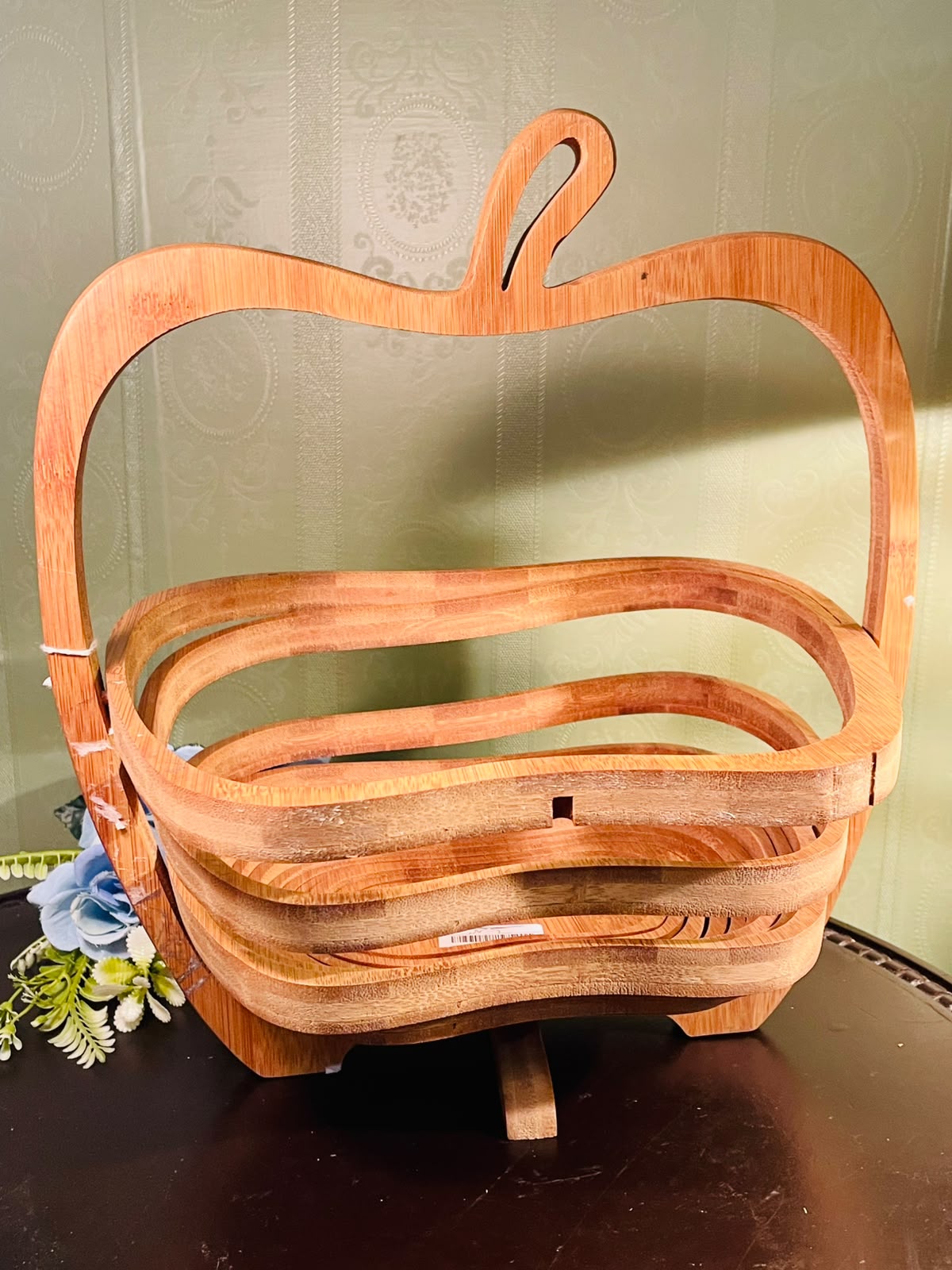 Expandable Wooden Apple Fruit Basket – Collapsible Folding Basket