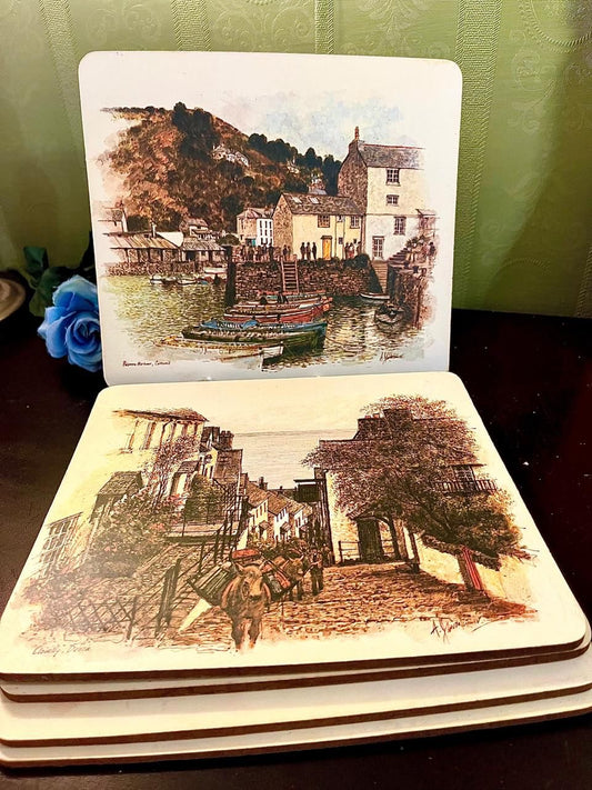 Vintage Cornwall Harbour Scene Placemat 8 Inch