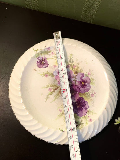 Vintage Floral Ceramic Trivet Coaster 6.5 Inch