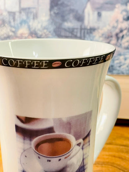 Coffee Latte Mug | Tall Café Style Ceramic Coffee Cup