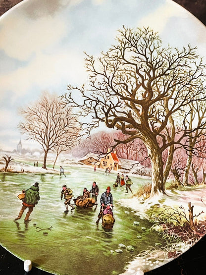 Vintage “Landscape in Winter” Plate by Poole England – After Painting by B.C. Koekkoek (1803–1862)
