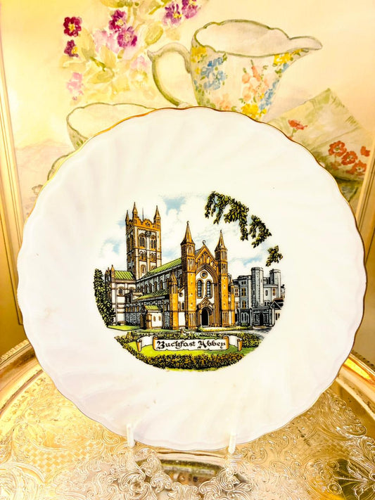 Vintage Ceramic Decorative Plate – Buckfast Abbey Design – 8in