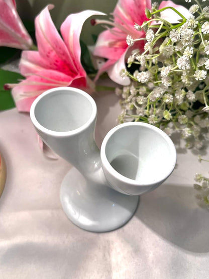 White Ceramic Egg Cups Set of 2 – Approx. 4.25 Inch
