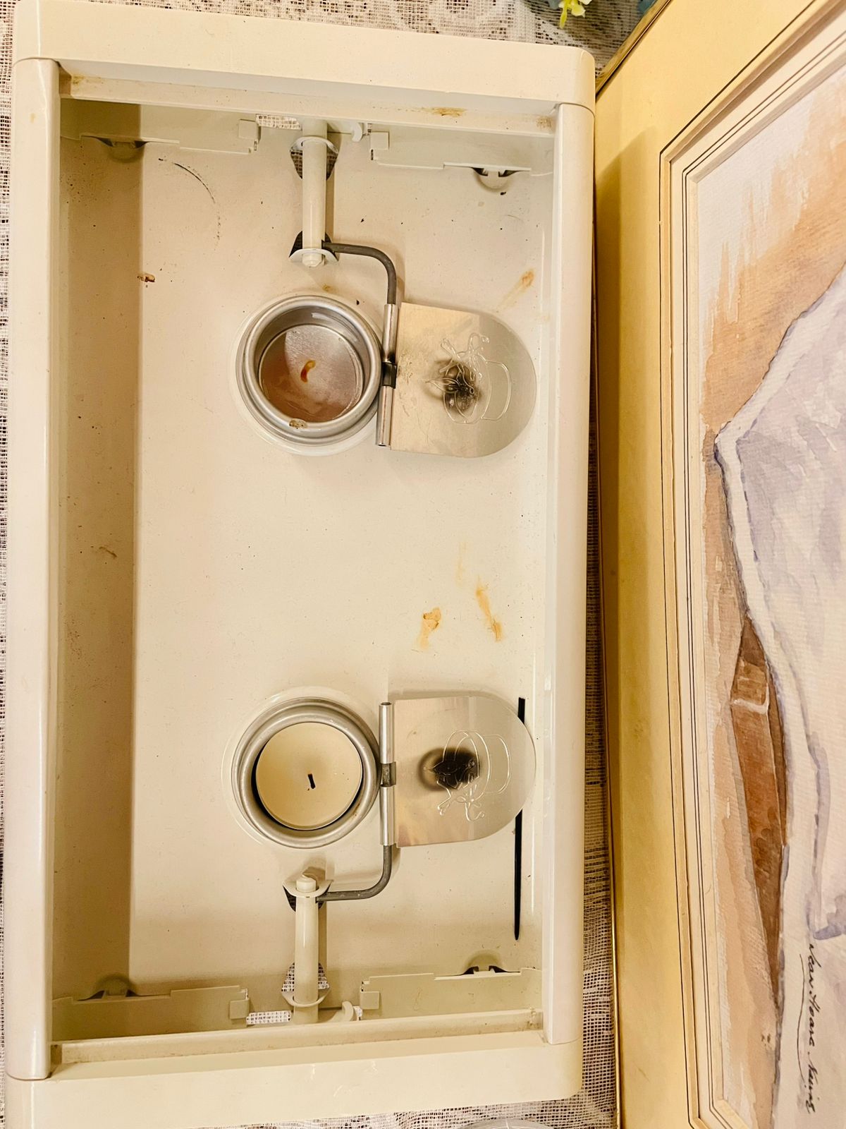 Vintage Food Warmer with Mirrored Grid top