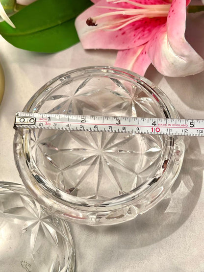 Vintage Clear Crystal Starburst Bowl with lid – 5 Inch