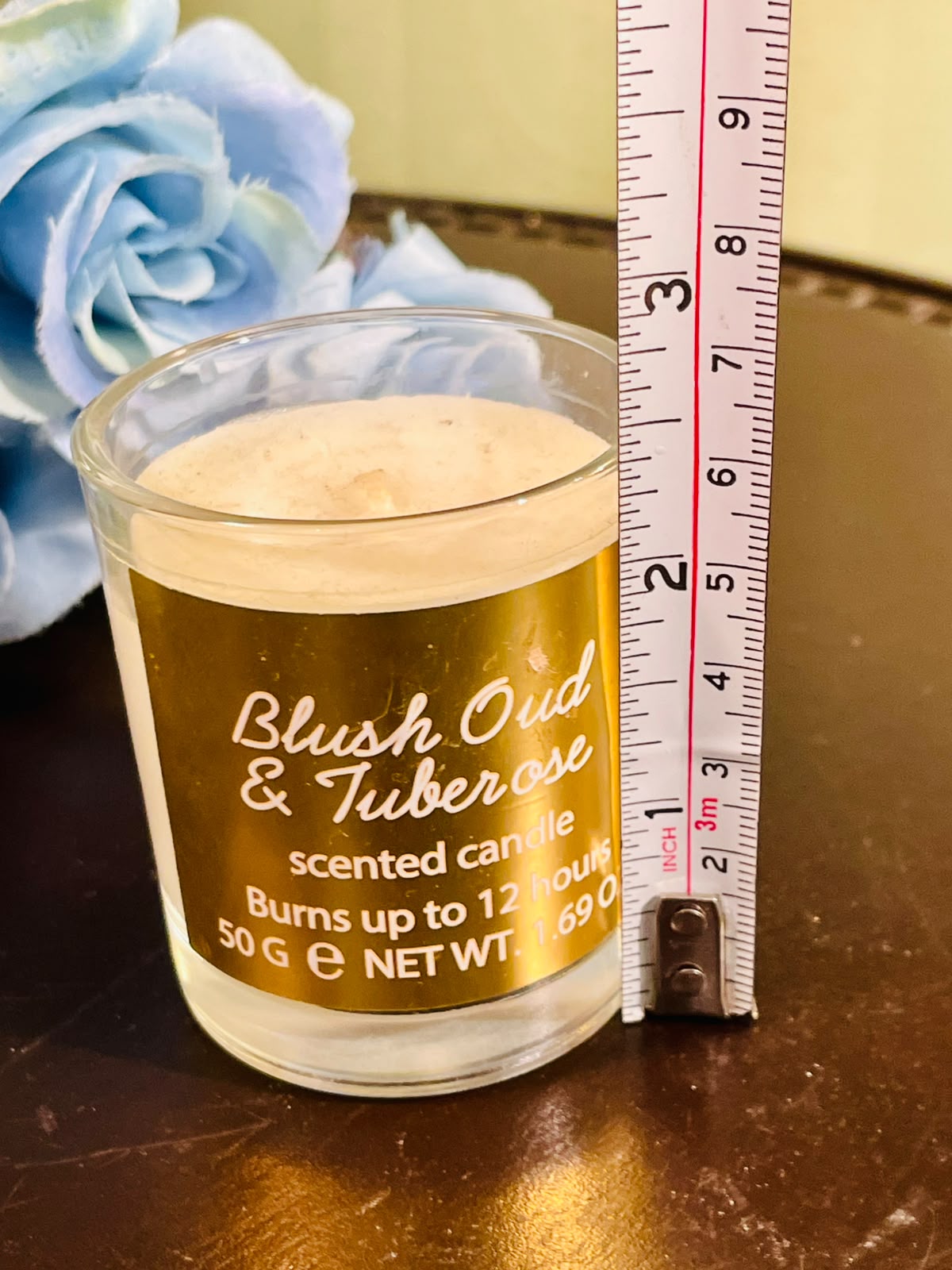 Blush Oud & Tuberose Scented Candle – Glass Jar 8cm