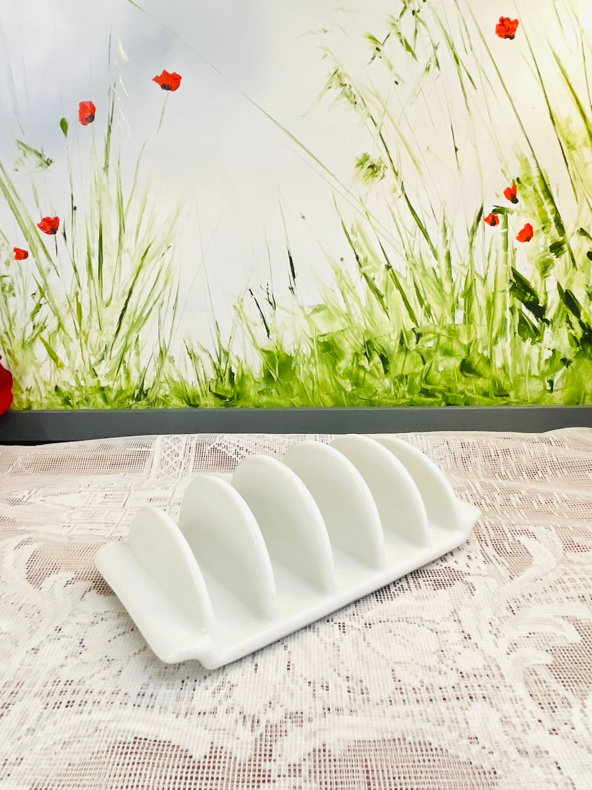 Vintage White Ceramic Toast Rack Made in Japan