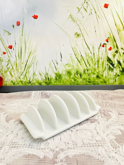 Vintage White Ceramic Toast Rack Made in Japan