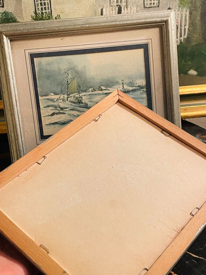 Set of 4 Vintage Frames, Patricia Hall Hastings Sailing Boats Wall Art England