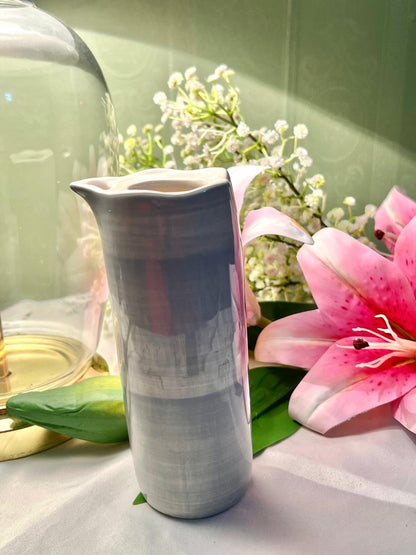 Lane Bierre Grey Ceramic Pitcher / Carafe – Modern Minimalist Jug, Approx. 15 cm