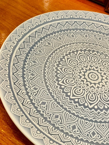 Moroccan Mandala Decorative Platter– Large Boho Ceramic