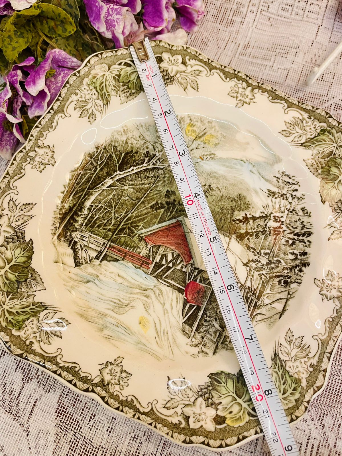 Johnson Bros Friendly Village Covered Bridge Plate 8in