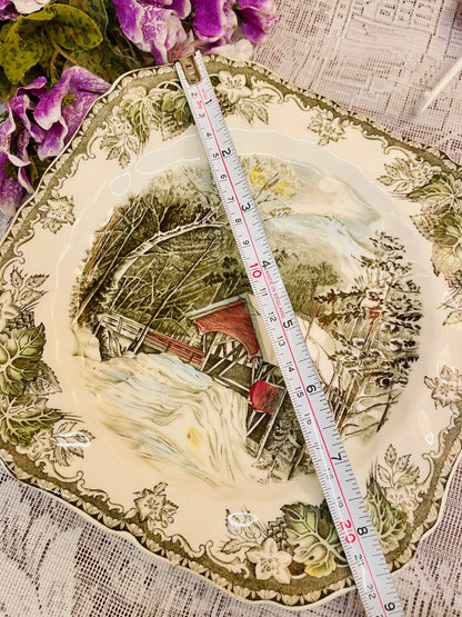 Johnson Bros Friendly Village Covered Bridge Plate 8in