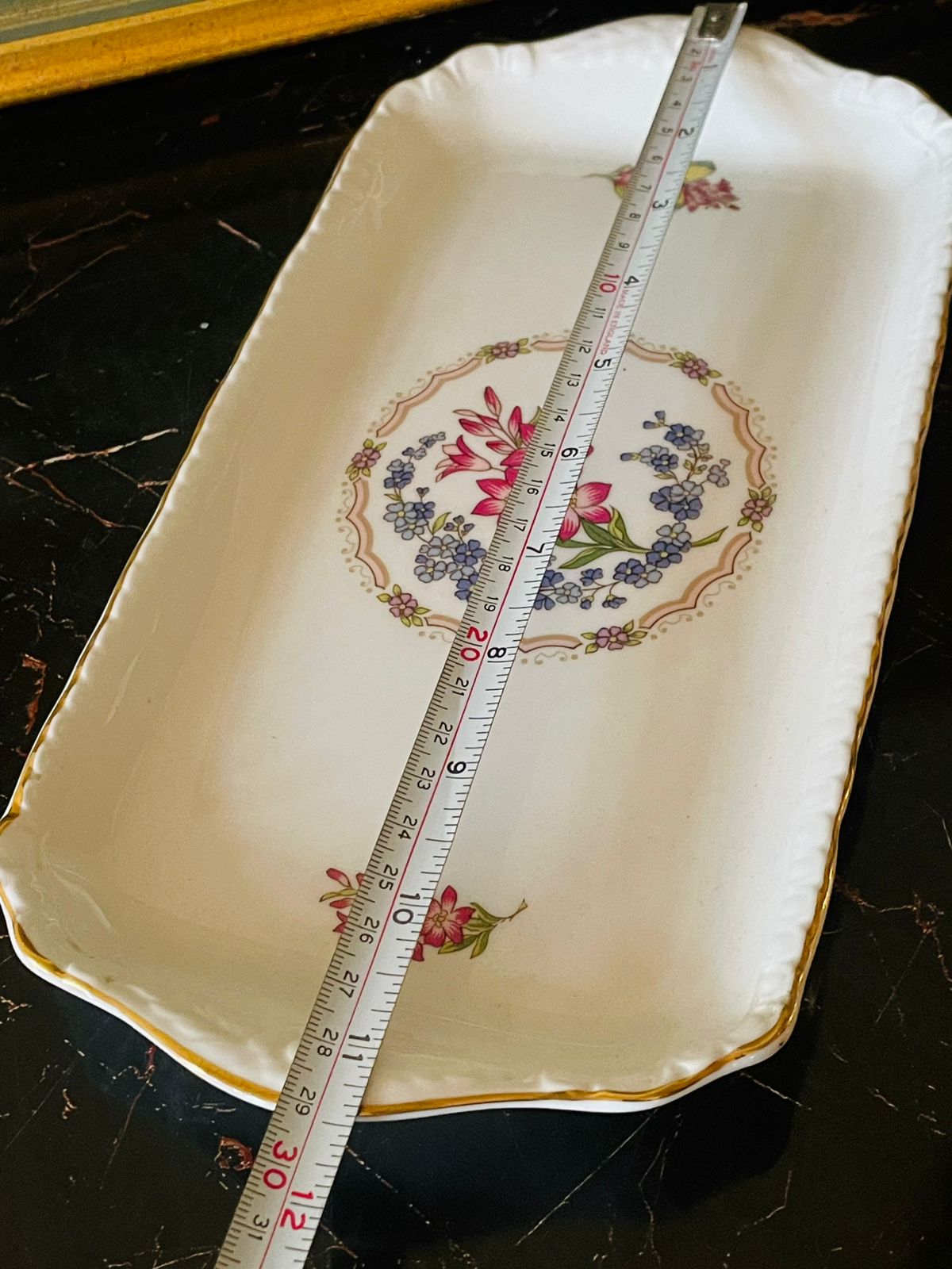Vintage Coalport Bone China Floral Rectangular Tray – England