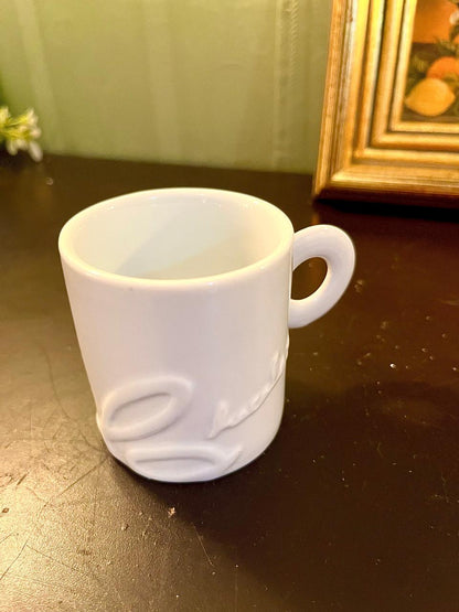 White Ceramic Face Mug – 3 Inch Minimalist Coffee Cup