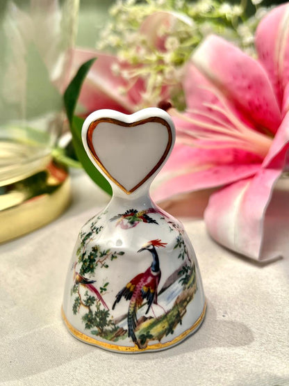 Fine Bone China Peacock Decorative Bell 4"