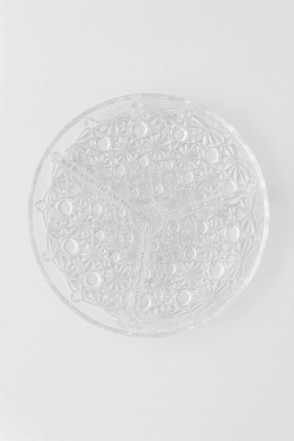 Vintage Glass Daisy Pattern 3-Way Divided Plate Dish – Serving Dish