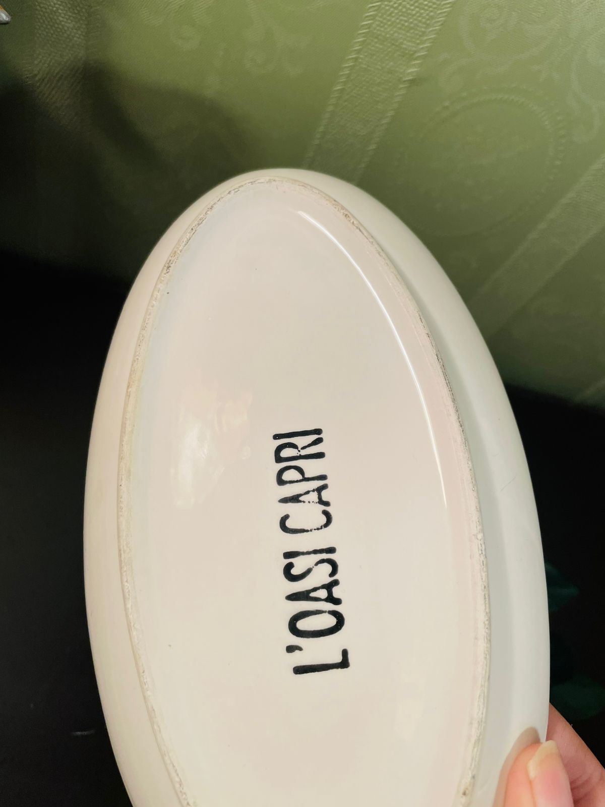 L’Oasi Capri Ceramic Olive Serving Platter 8 Inch
