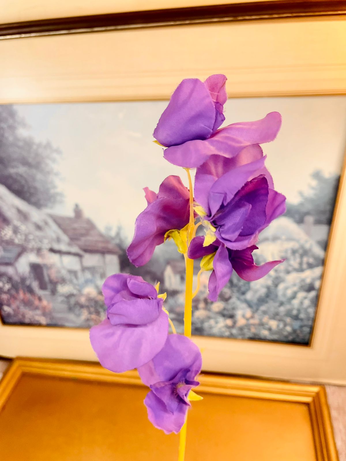 Purple Artificial Orchid Flower Stem 16"