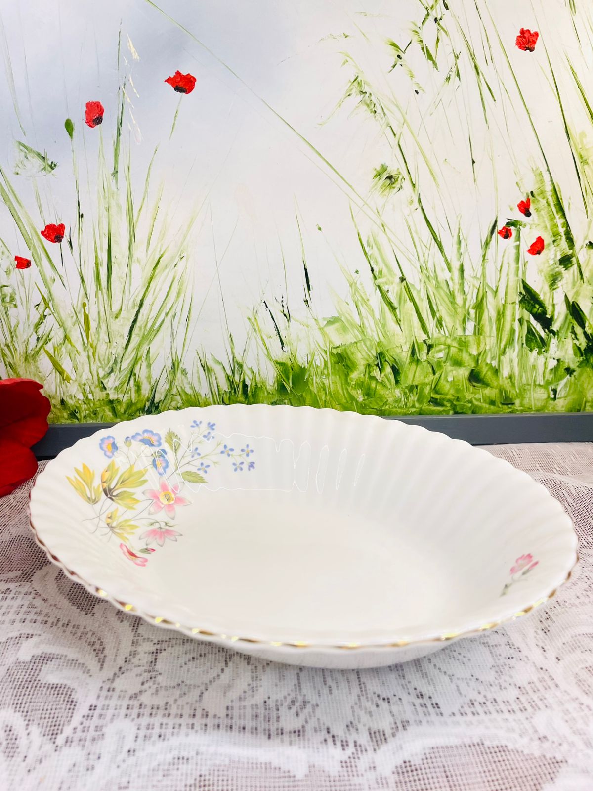 Richmond Wild Anemone Bone China Vintage Serving Bowl
