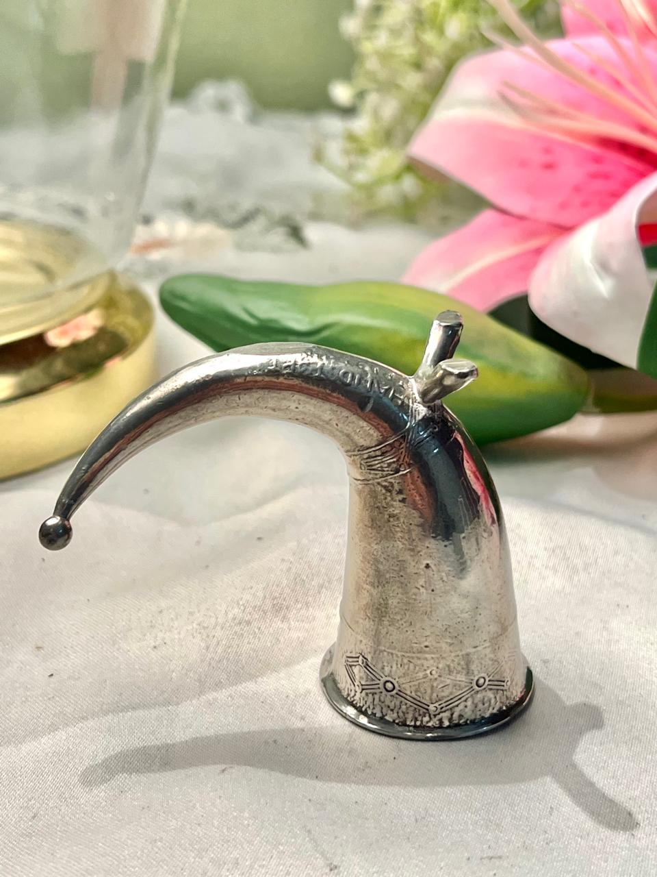 Vintage Silver Norwegian pewter Viking drinking horn– 3 Inches