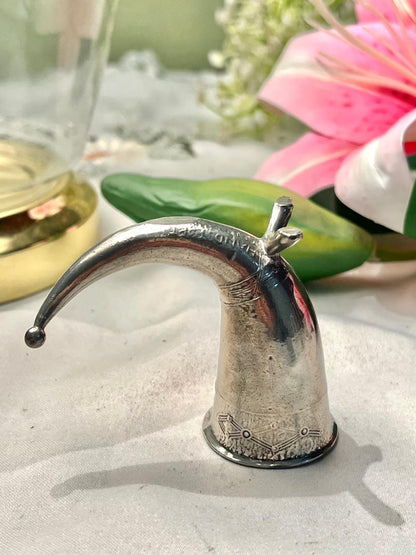 Vintage Silver Norwegian pewter Viking drinking horn– 3 Inches