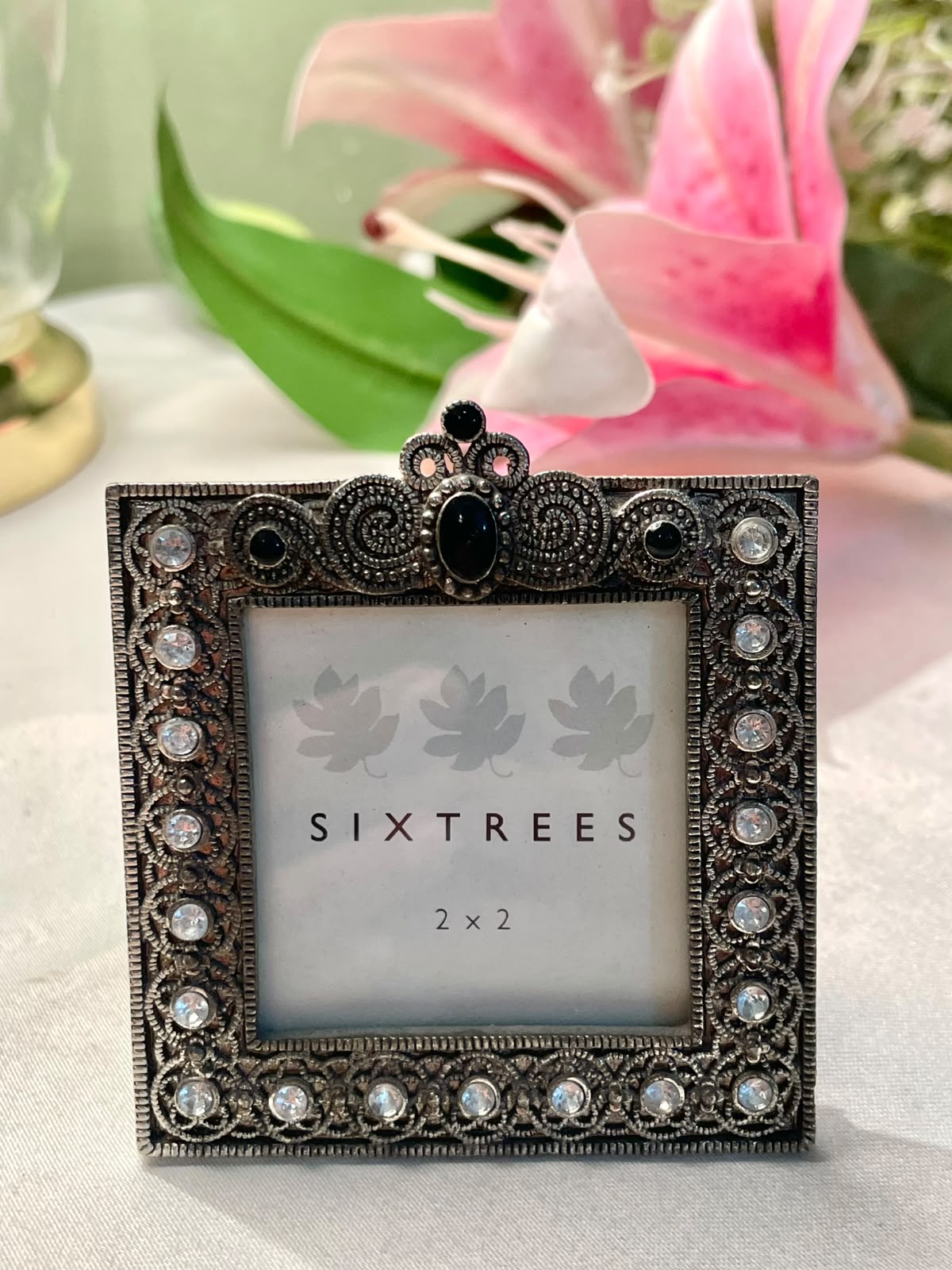 Six Trees Silver-Tone Crystal Accent Mini Photo Frame 8cm