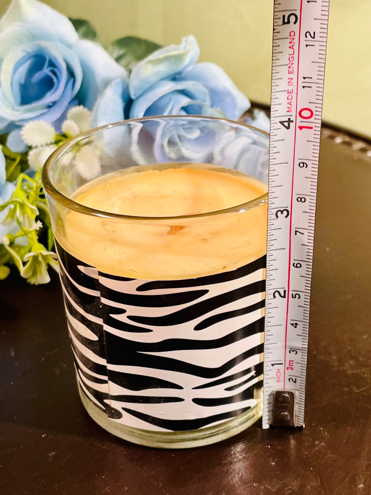 Zebra Print Scented Candle in Crystal Jar – 10cm