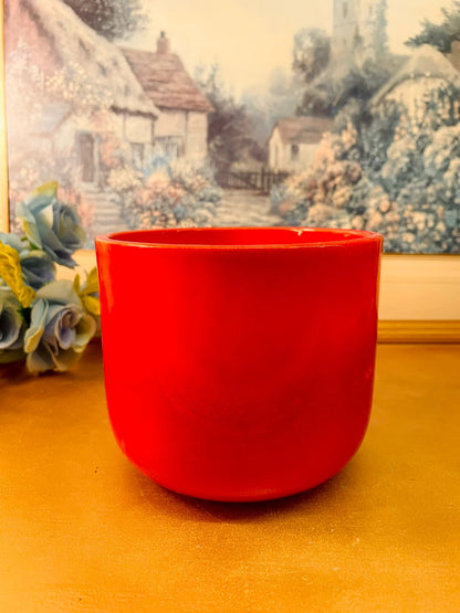 Red Ceramic Planter Made in Germany Modern Home Decor