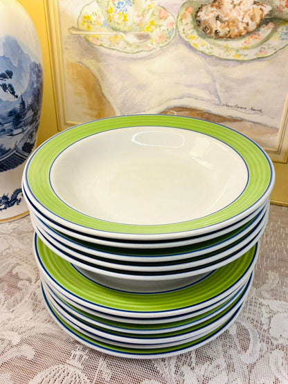 Rayware Lime Green Plates & Bowls Set — 6 Plates + 5 Deep Plates
