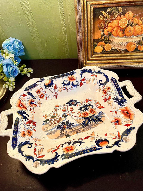 Vintage Imari Style Handled Decorative Platter 30 cm