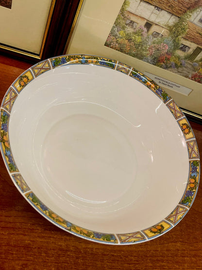 Large Bone China Serving Bowl – 27cm – Vintage Floral Border