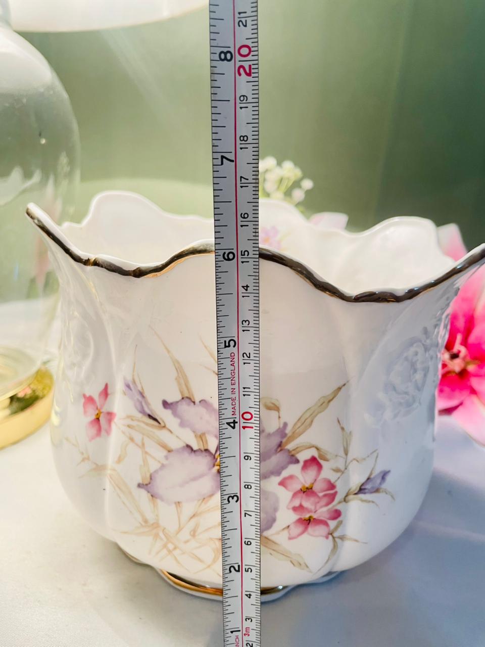 Norcroft Fine Bone China Floral Planter 6.5 in