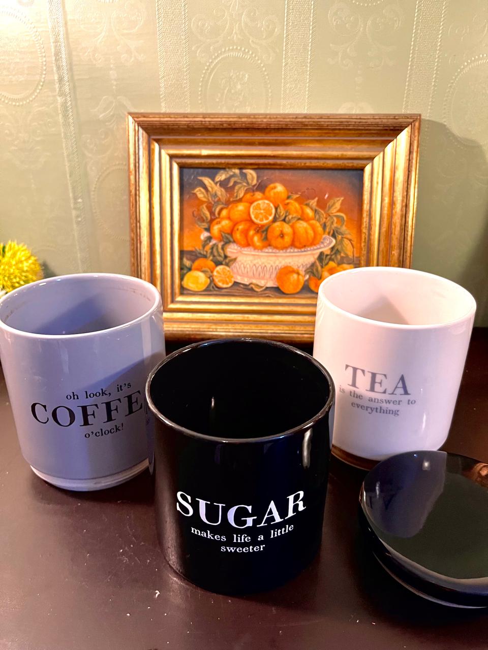 Tea Coffee Sugar Ceramic Canister Set – Air Tight