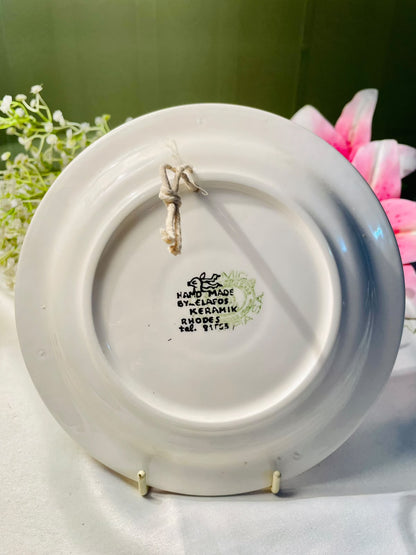 Handmade Rhodes Ceramic Deer Wall Plate – 7 Inch