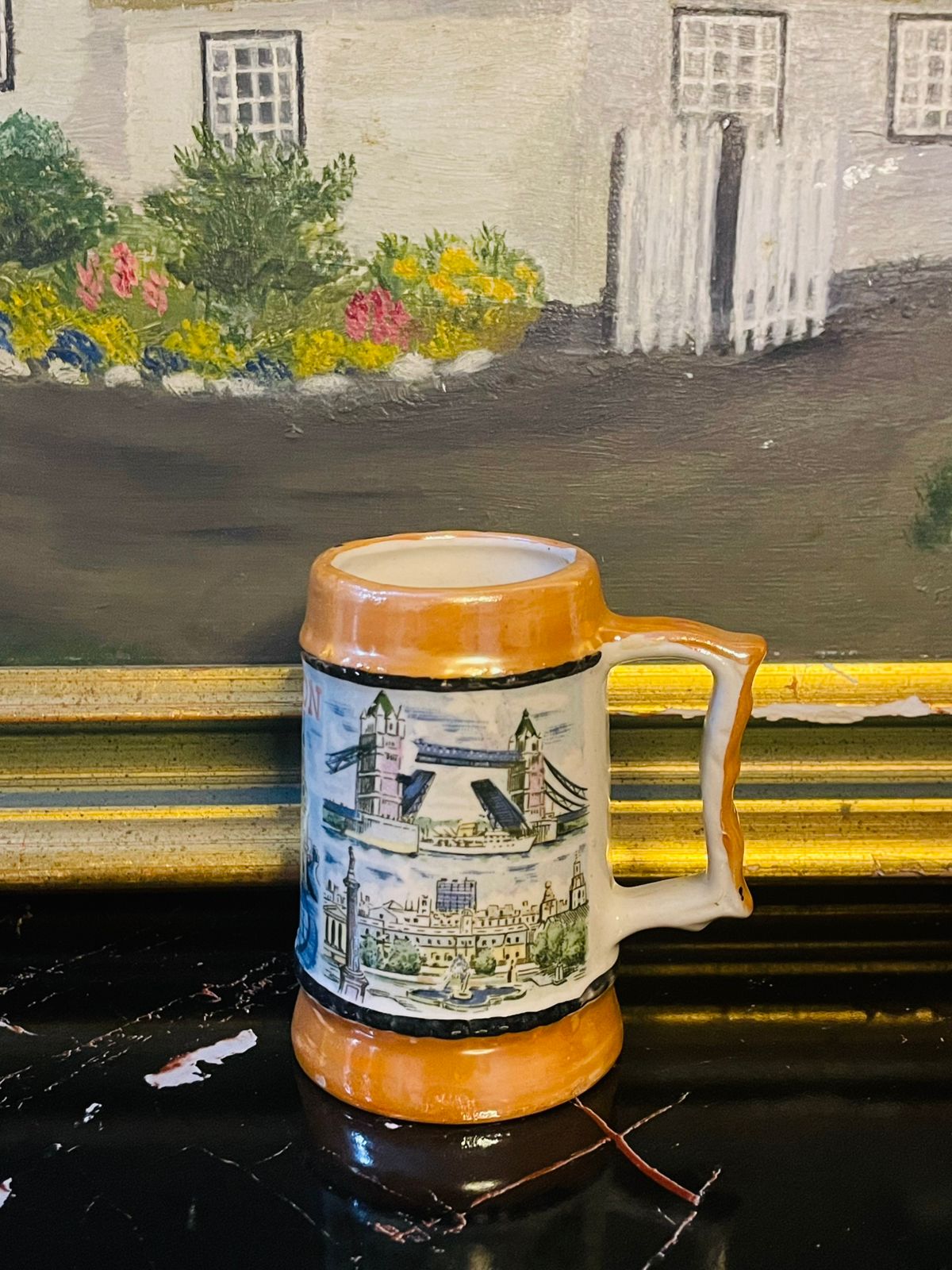 Vintage London Souvenir stein – Ceramic Stein with Landmark Illustrations