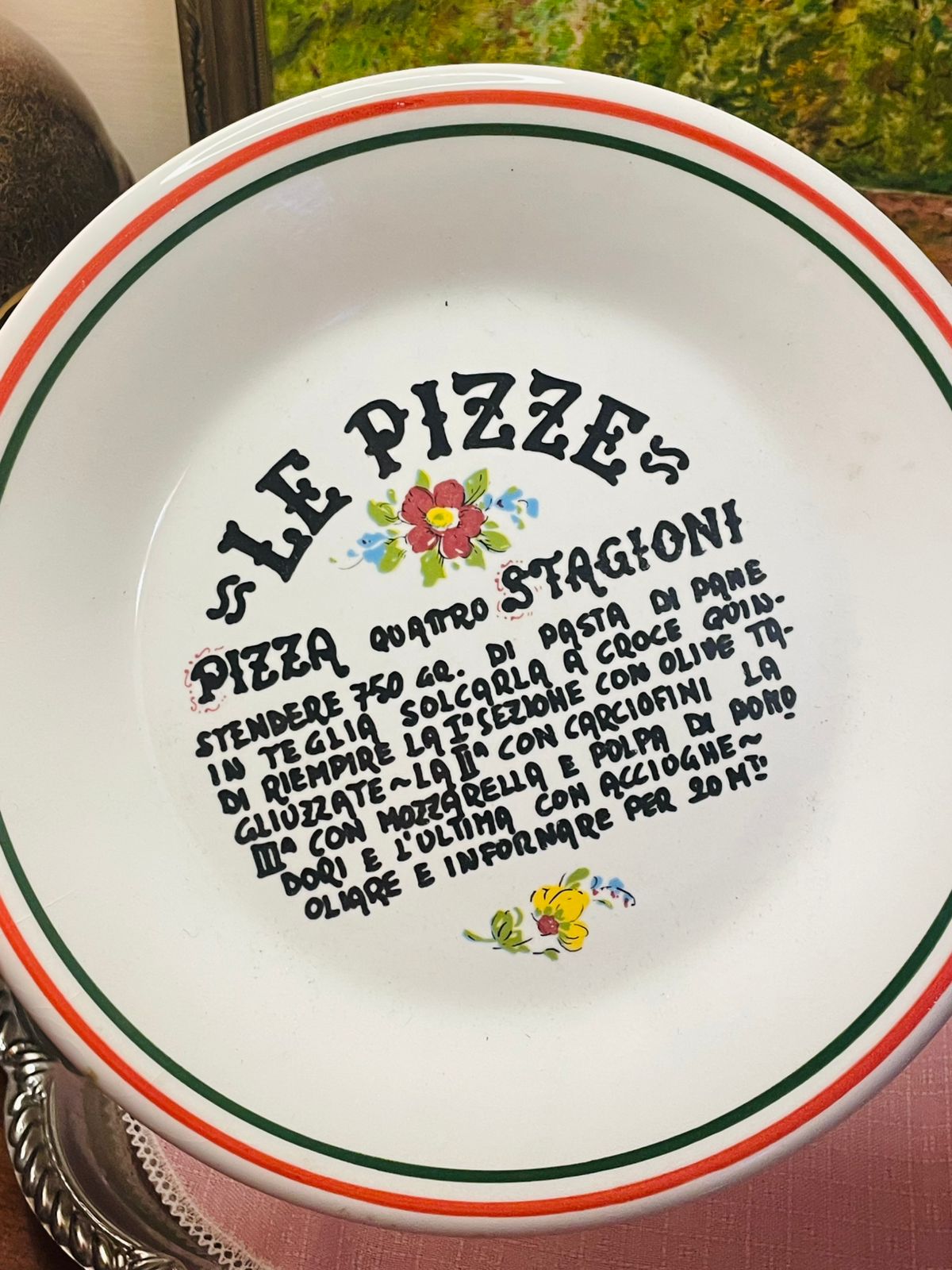 LE PIZZE Serving Plate – Made in Italy – Vintage Retro Ceramic Pizza Platter - Oven Safe