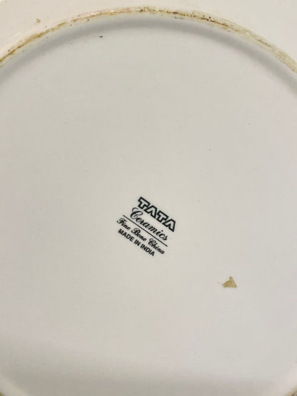 Large Bone China Serving Bowl – 27cm – Vintage Floral Border