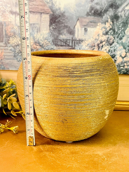 Rustic Textured Ceramic Planter Pot Earth Tone Large