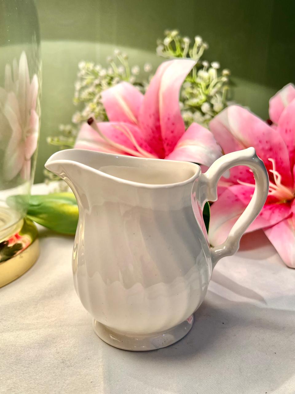White Ceramic Milk Jug – 4.5 Inch