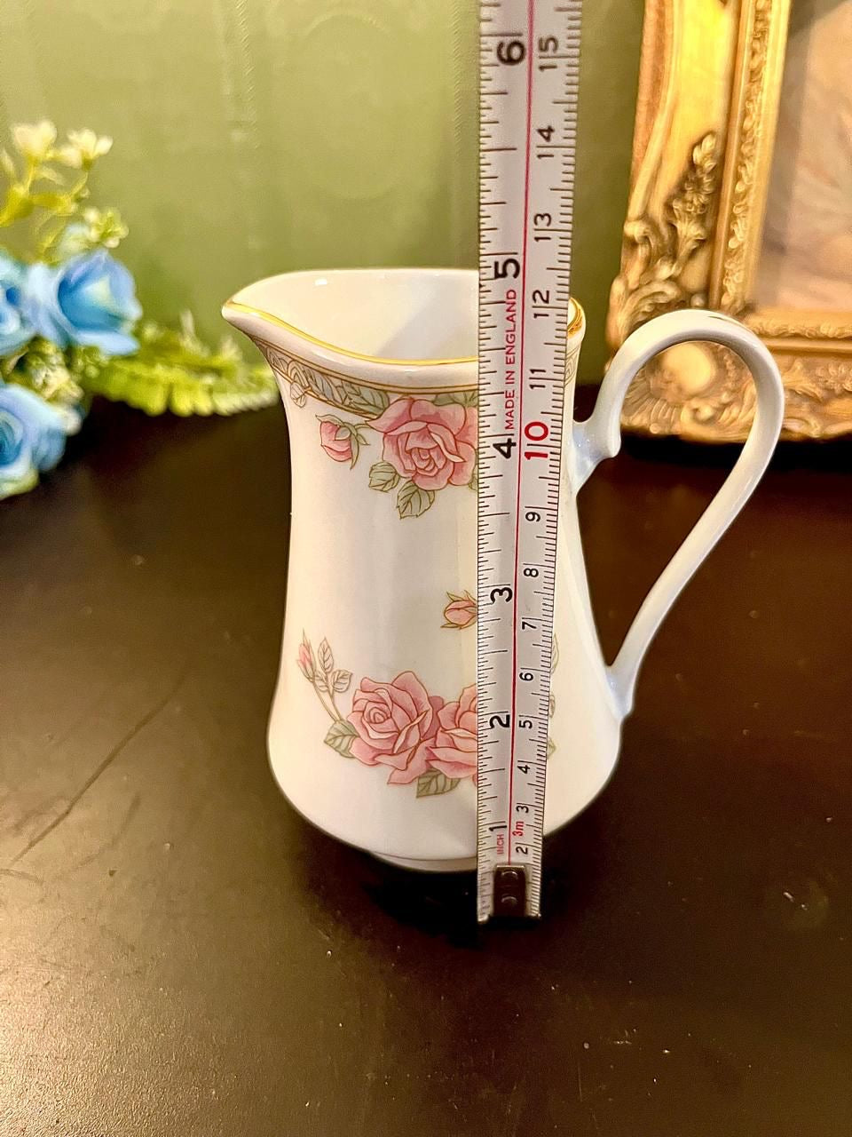 Vintage Pink Rose Porcelain Creamer Jug 5 Inch