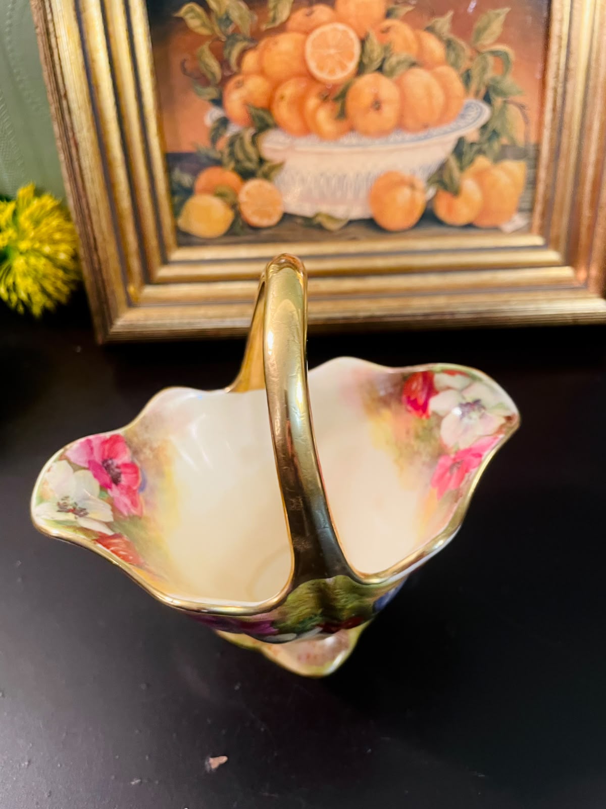 Royal Winton Grimwades Floral Basket Vase 5" Vintage England