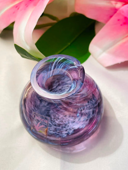 Caithness Purple Swirl Crystal Vase Approx. 8 cm