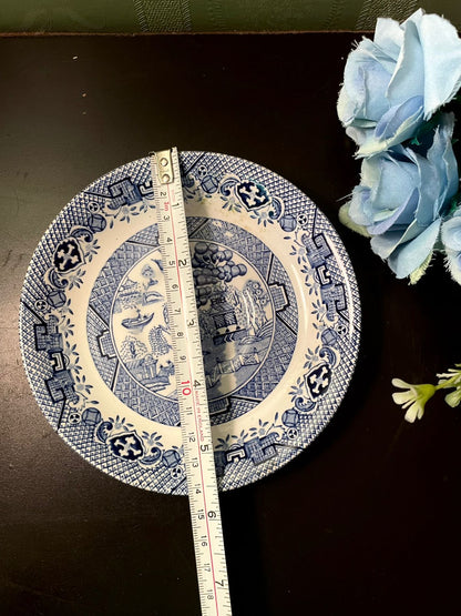 Royal Tudor Willow Decorative Plate 6 Inch Blue & White English Transferware