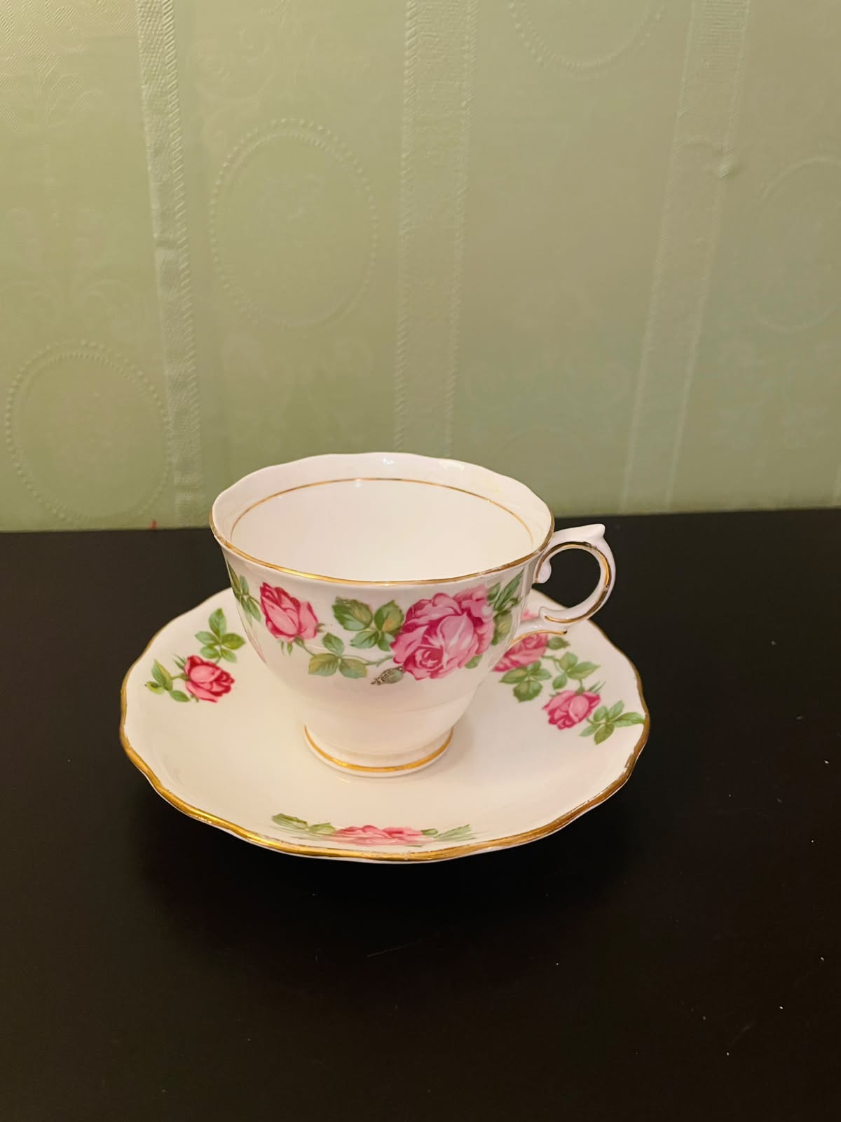 Colclough Pink Rose Bone China Tea Cup & Saucer Set